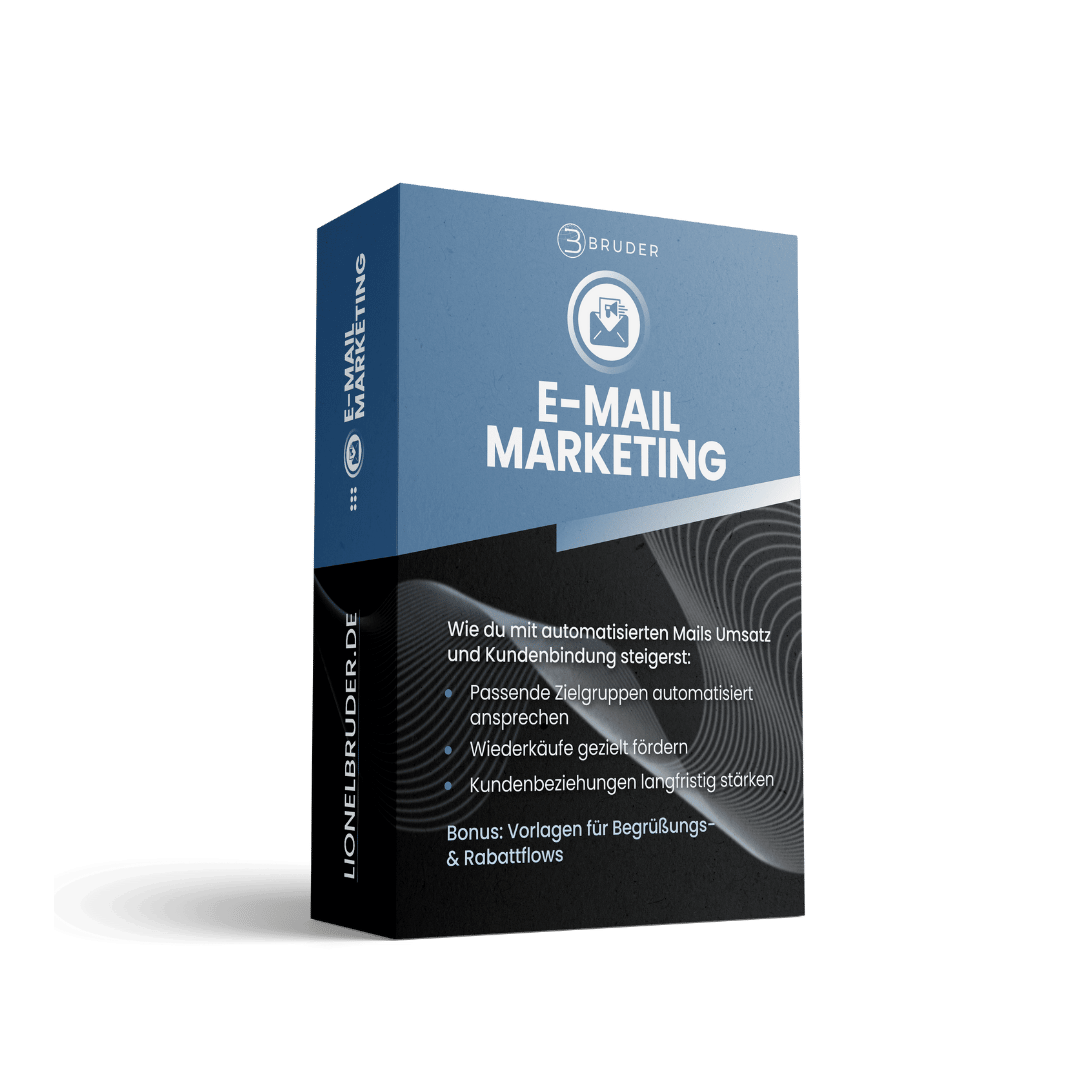 Produktbox des E-Mail-Marketing-Kurses von Bruder Consulting – Automationen, Zielgruppenansprache und stärkere Kundenbindung.