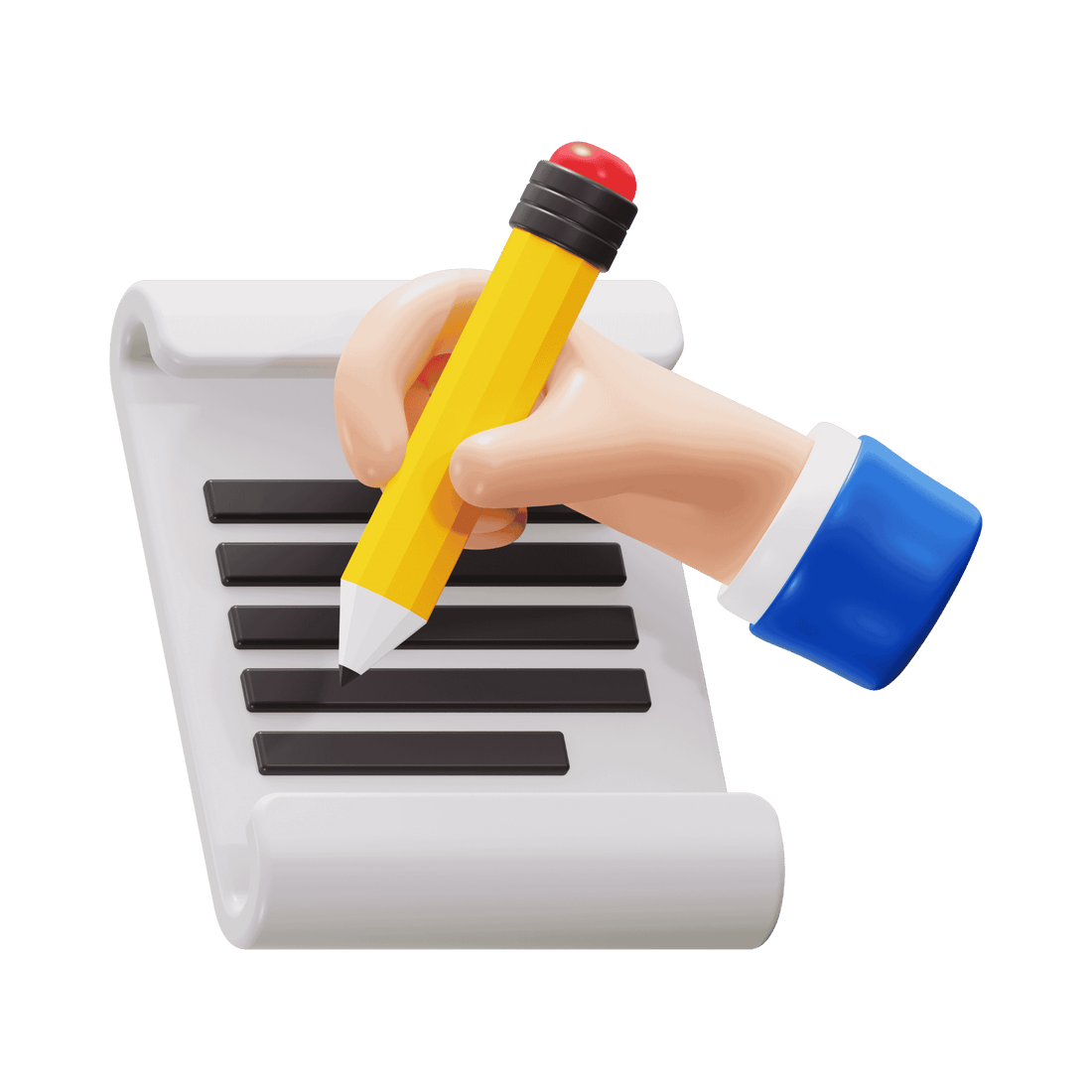 Icon einer Hand, die auf einem Dokument schreibt – praxisnahe, direkt anwendbare Inhalte.