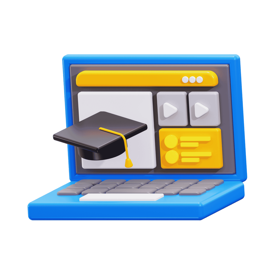 Icon eines Laptops mit Abschlussmütze – sofortiger Zugang zum Kurs